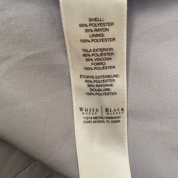 WHITE HOUSE BLACK MARKET Light Gray Sleeveless Long Line Suit Jacket Size 0 - Picture 6 of 7